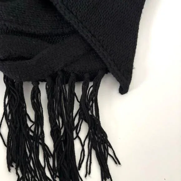 m.o.l  knits Vest Sweater Medium Fringe Open Weave Boho Gothic Festival Indie - Picture 11 of 12